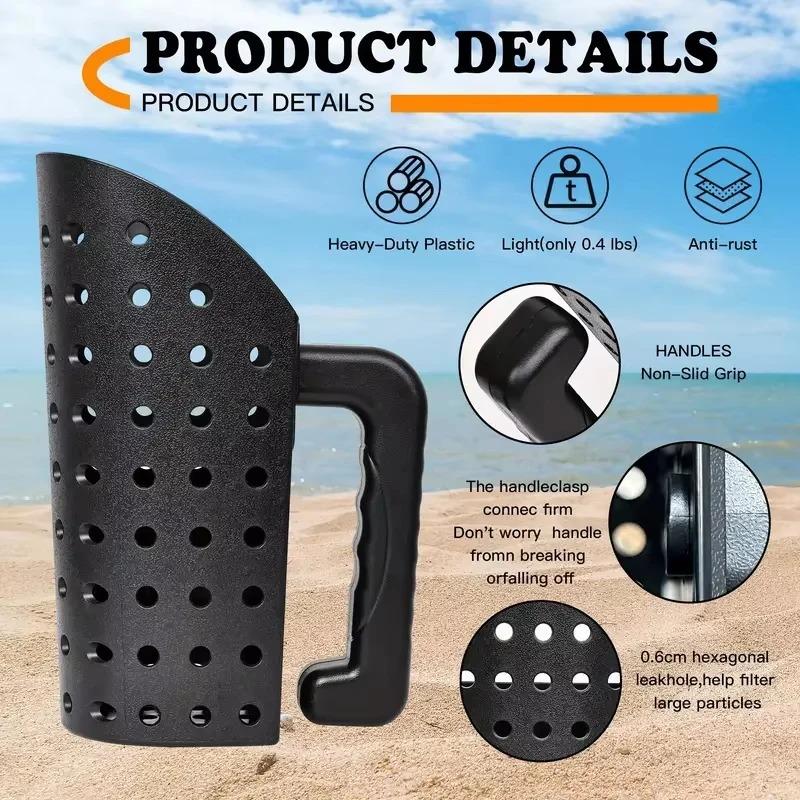 ABS Plastic Metal Detector Shovel Rust Resistant Compact Detecting Sifter Versatile Manual Sand Scoop Shovel for Outdoor Beach