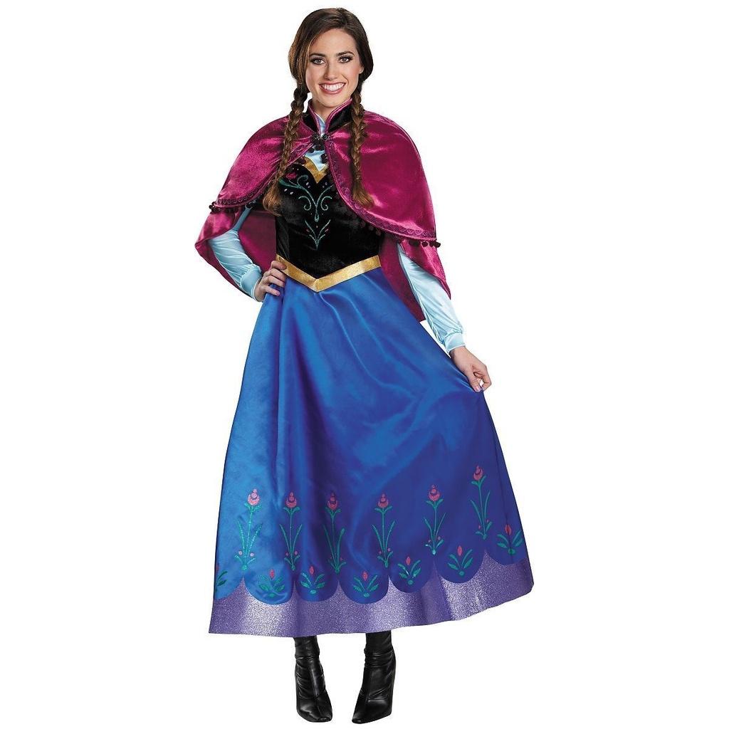 Enchanting Princess Anna Fancy Dress With Detachable Cape For Girls' Cosplay Adventures