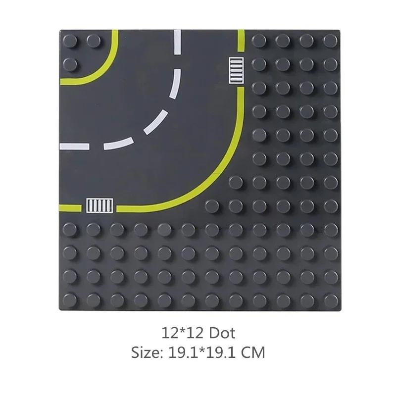 Big Building Blocks Compatible Large Bricks Road Plate Car Parking Pole Fuel Station City Traffic Kids Educational Creative Toys