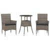 VidaXL Garden Dining Set and Cushions 3 Pcs Grey Rattan Glass, Outdoor Dining Set, Furniture of 3278621