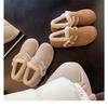 Wool version~ leather warm plush thick-soled snow boots women's winter cotton shoes retro plush single shoes