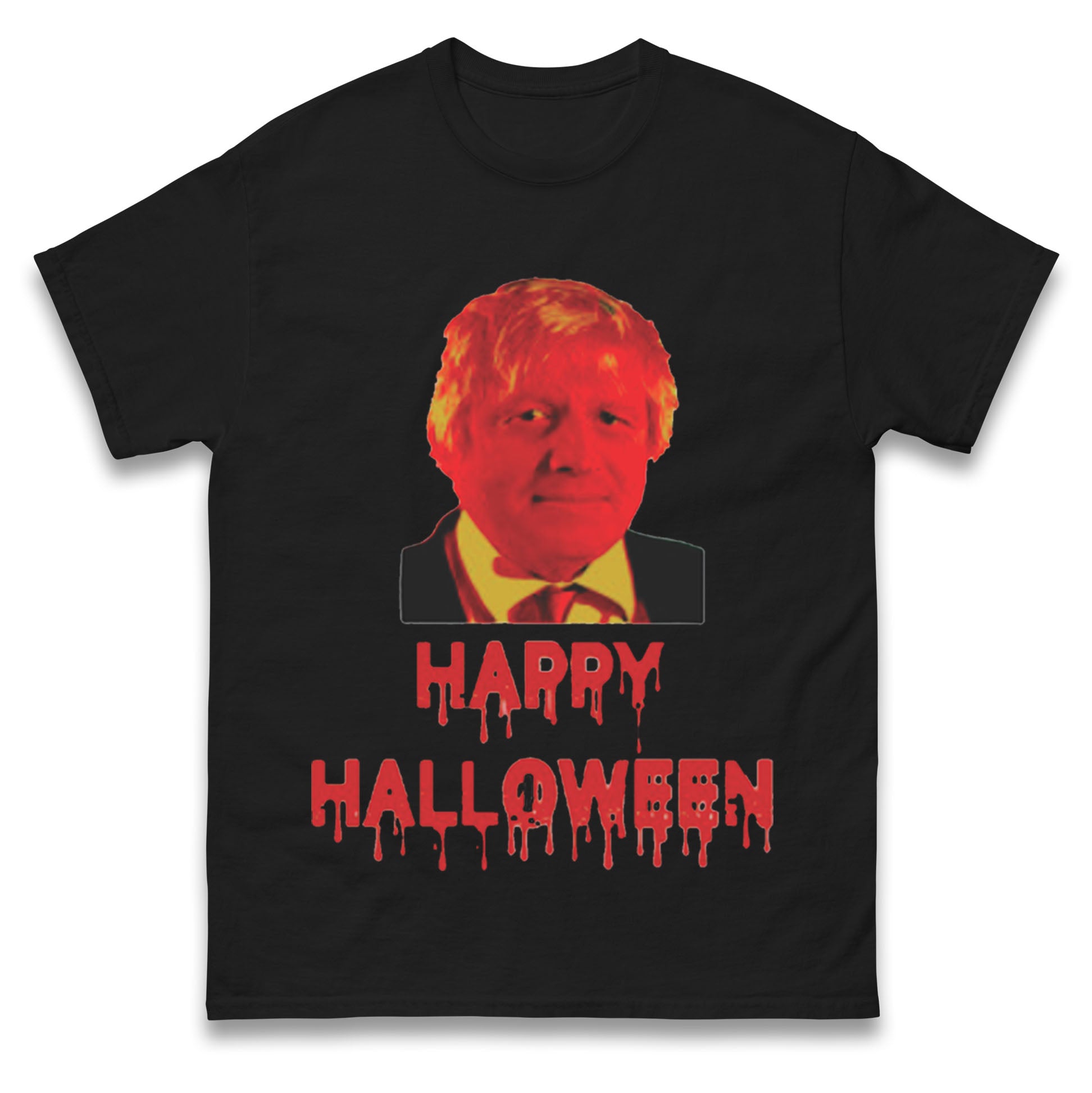 

Boris Johnson Happy Halloween Mens T Shirt Womens Tops Tees L