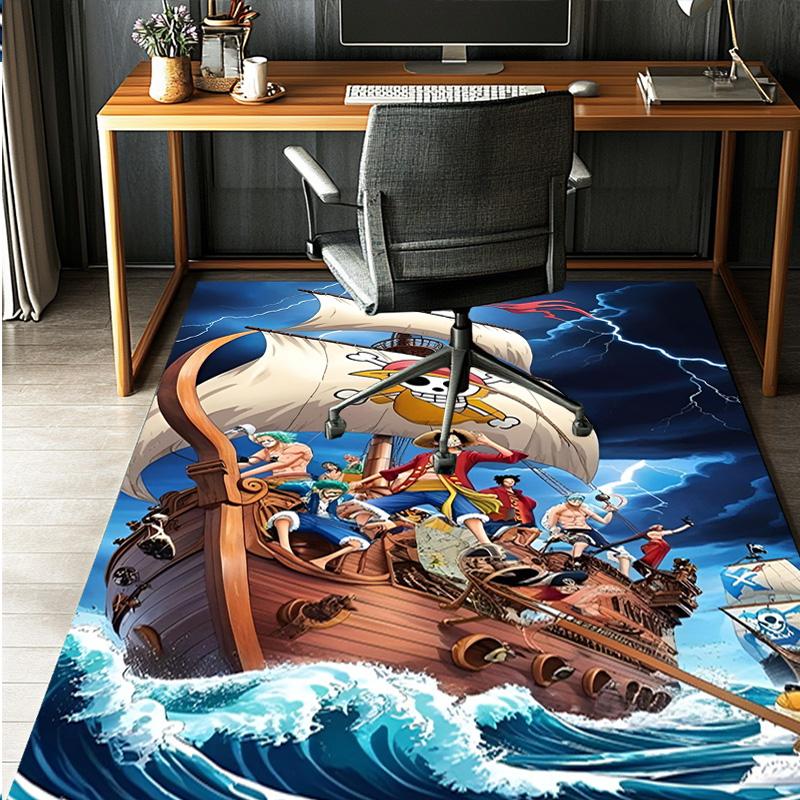 Tappeto con Motivo One Piece, Tappetino da Interno/Esterno, per Picnic, Sala Giochi, Camera da Letto, Ufficio, Soggiorno, Tappeto Arredamento Casa, Regalo di Compleanno