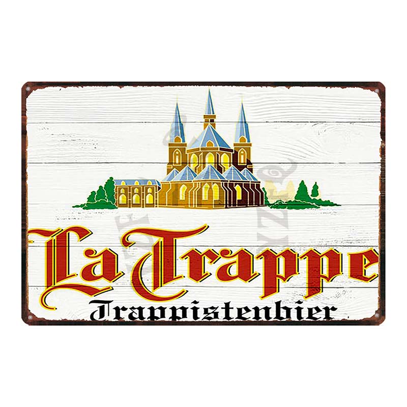 Plăci metalice de tablă pentru bere belgiană, Vintage Brugse Zot La Trappe, pentru perete, bar, pub, artă, bucătărie, cafea, decor pentru casă, 30X20CM DU-8282A