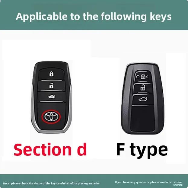 Zinc Alloy Leather Car Key Case Cover Shell for Toyota CHR Hilux Fortuner Land Cruiser 200 Camry Corolla Crown RAV4 Highland