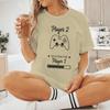 Funny Game Player 1 Player 2 Shirts Pregnancy Announceunisext Short Sleeve Unisex Unisex Tshirt Casual Couple Matching T-Shirts Gifts