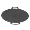 Korean Grill Pan Non Stick Coating Round BBQ Griddle Iron for Indoor Outdoor Cooking 25cm / 9.84in