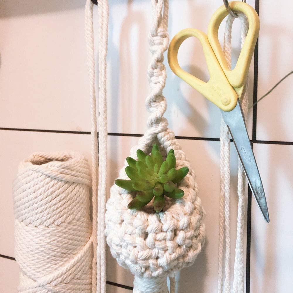 Macrame Cotton Cord Natural Cotton Rope Twisted Soft Cotton Cord String DIY Wall Hanging Plant Hangers Craft Knitting Craft Cord