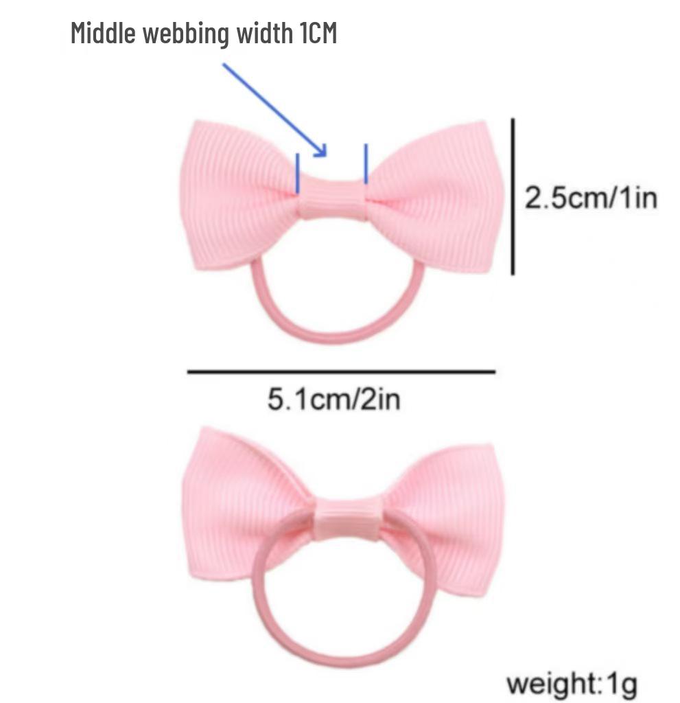 Children’s 2-inch Solid Color Ribbed Hair Tie with Bow – Girls' Flat Knot Elastic Hair Accessories