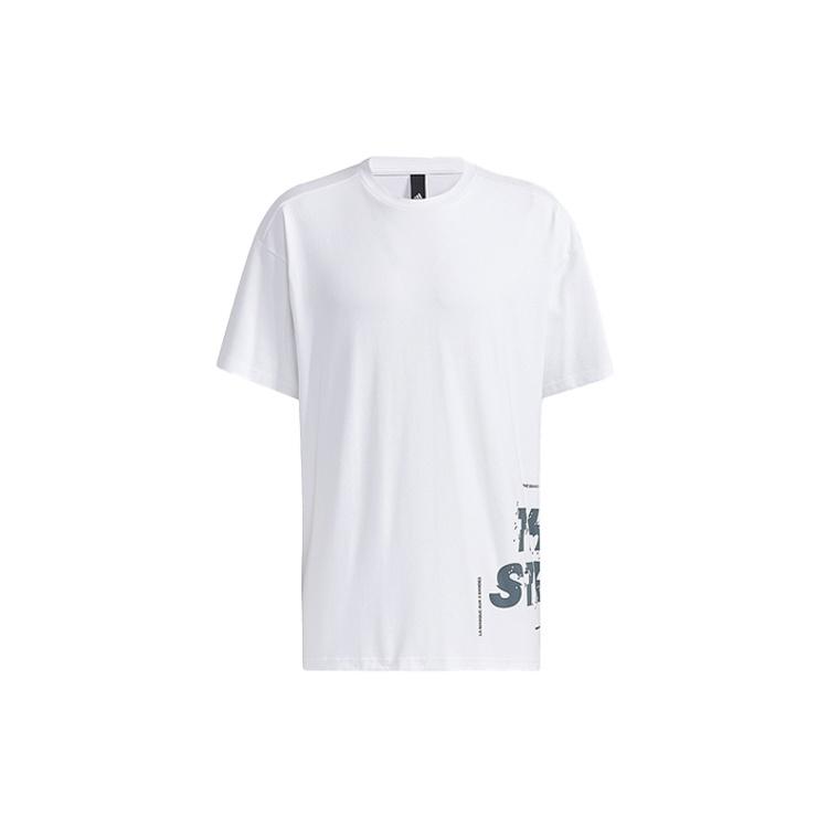 adidas Alphabet Printing Casual Round Neck Short Sleeve White Men s GL8710 XXL