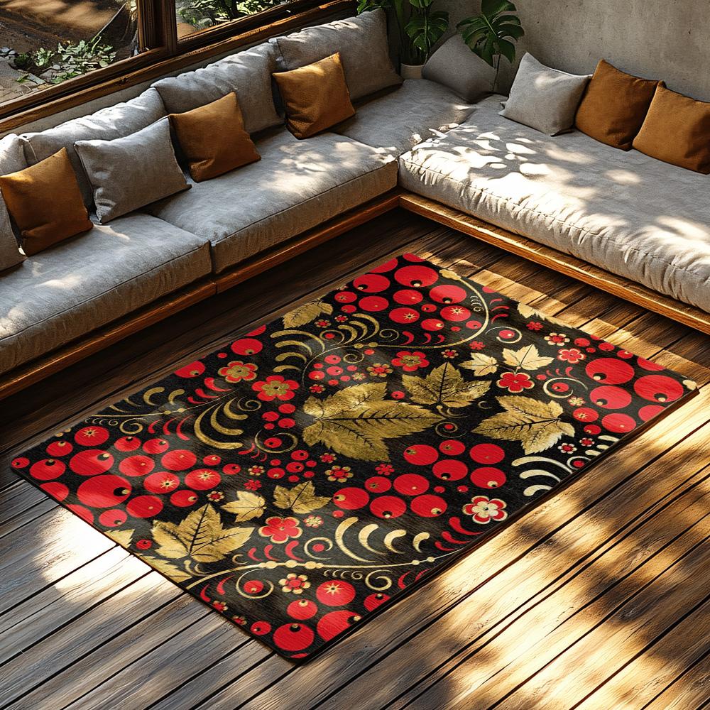 Floral Area Rug Washable Non Slip Living Room Carpet Modern Abstract Home Decor Indoor Outdoor Mat Farmhouse Entryway Doormat