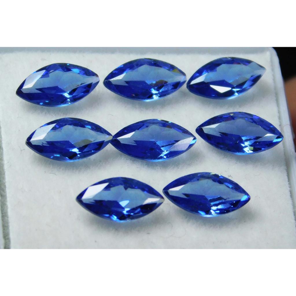 8 PCS Natural Blue Sapphire 4-6 Ct Marquise 7x5 Mm Loose Gemstone Lot CERTIFIED MULTTIQ124