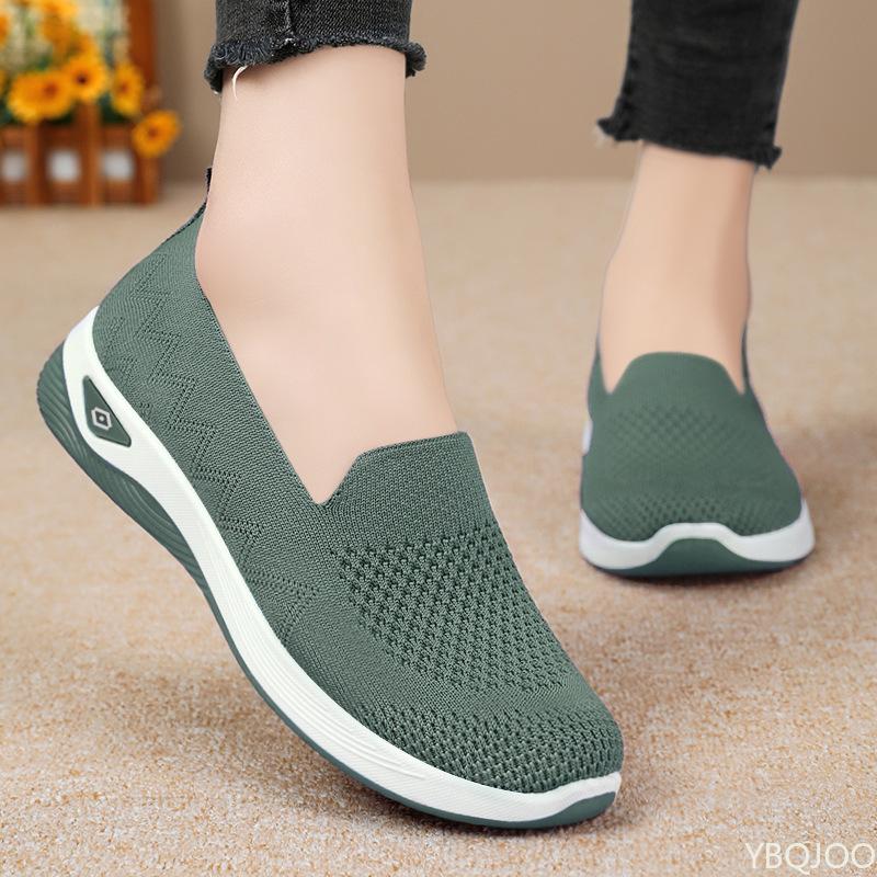 Women's New Mesh Breathable Casual Flat Bottom Versatile Sports Single Solid Color Temperament Women's Vulcanized Shoes Sneakers