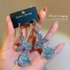 Hip Hop Punk Rabbit Bunny Dangle Drop Earring Clip  Full Zircon Jewelry Women Prevent Allergy