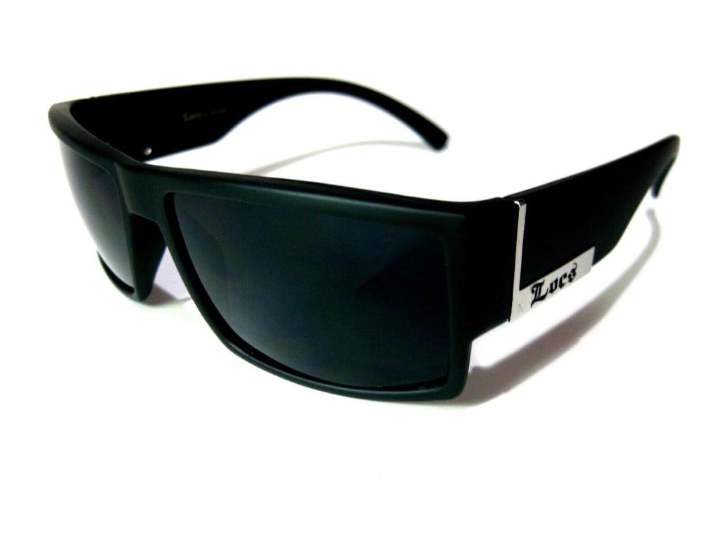 Locs Flat Top Gangster Black and Silver 91026 Men's Sunglasses, Frame,