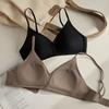 Women's Breathable Seamless Bra for Large Bust Minimizing Push Up Backless French Triangle Cup Big U-Shaped Back Design