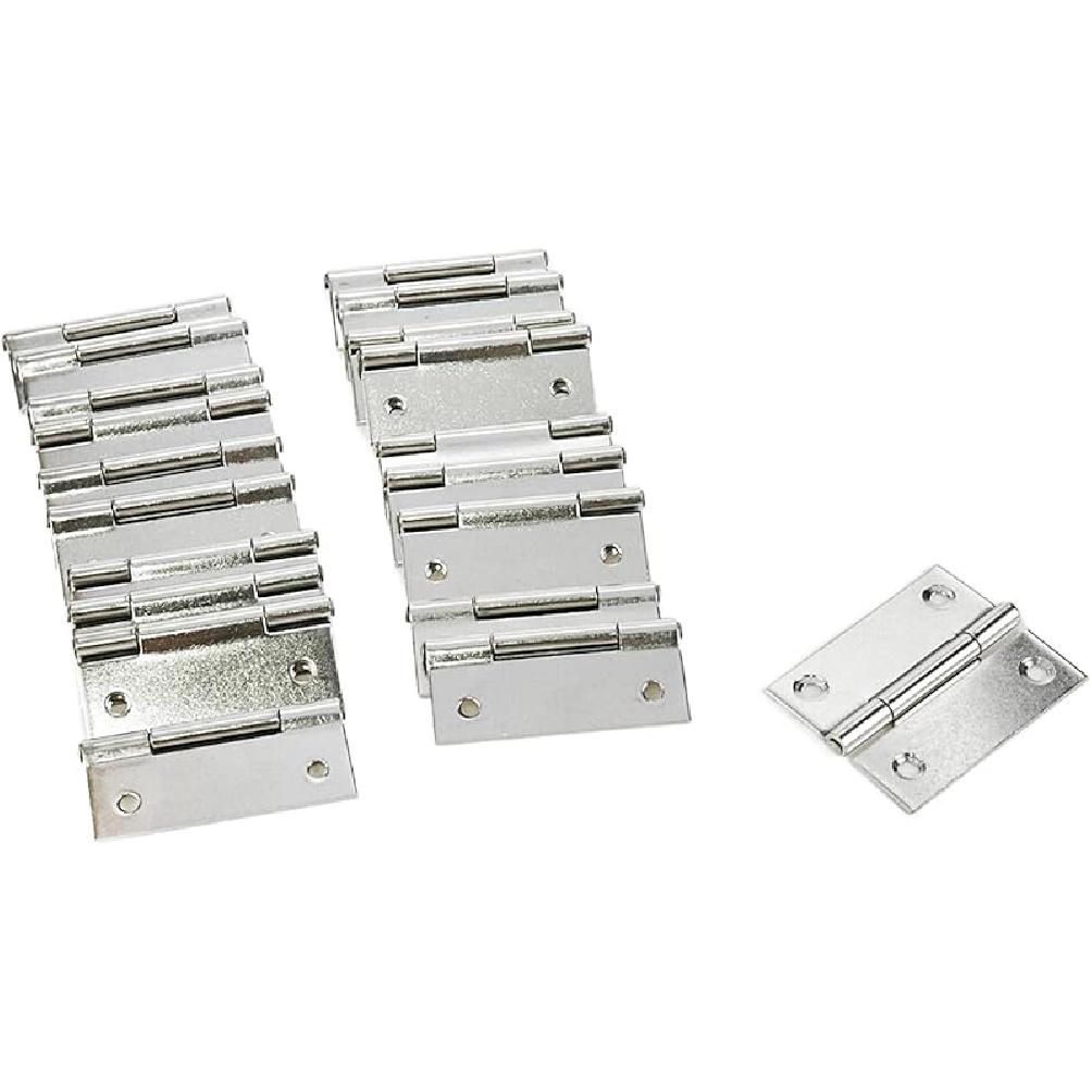 Mcredy Garage Door Hinge 2.7" Silver Stainless Steel Kitchen Cabinet Hinges Box Hinges with Screws for Living Room Bedroom Office, 2-Pack