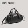2025 New Retro Handbag Niche Fashion Bowling Bag Textured Single Shoulder Crossbody Bag Versatile Boston Bag
