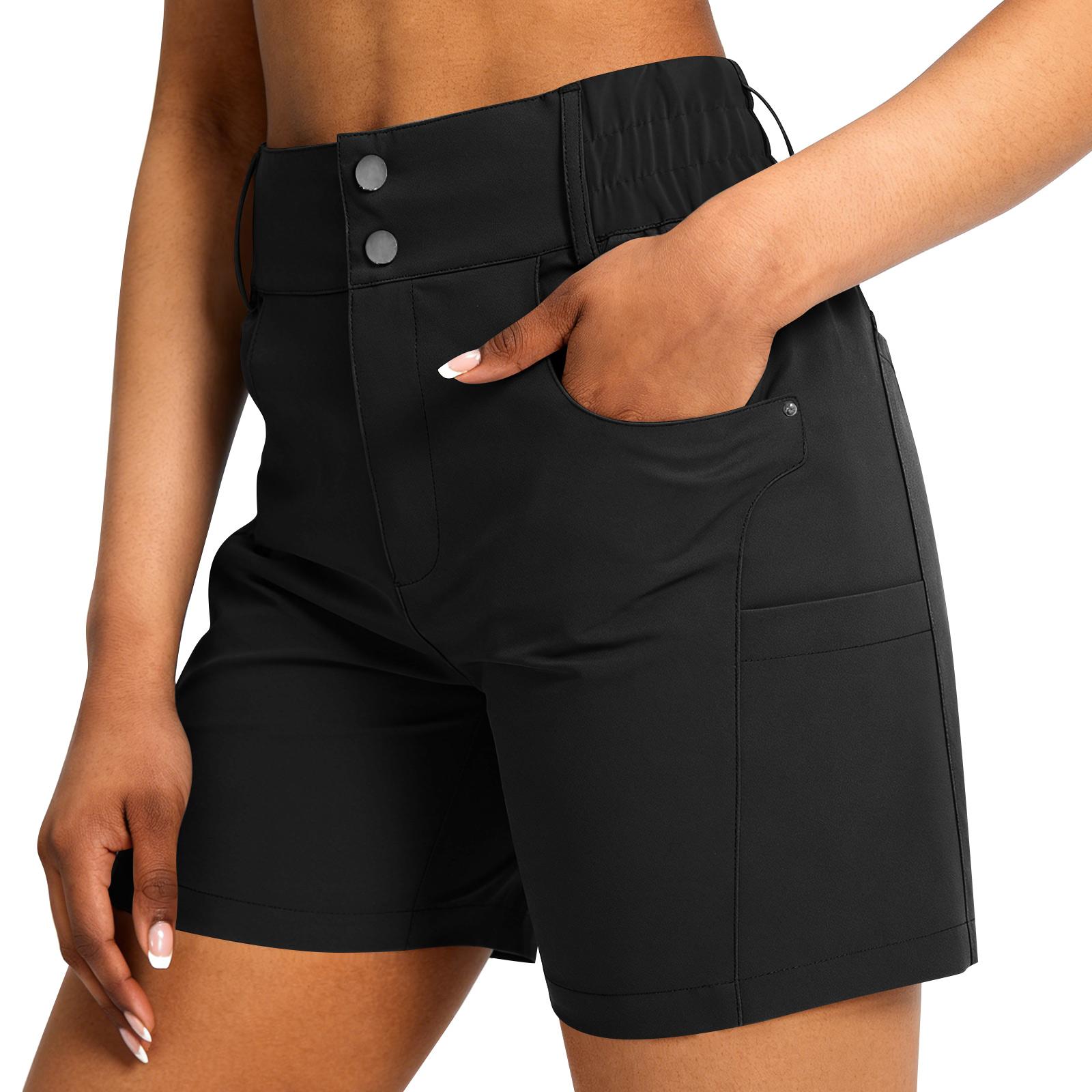 

Women s Shorts With Pockets, Casual Shorts XXL чёрный
