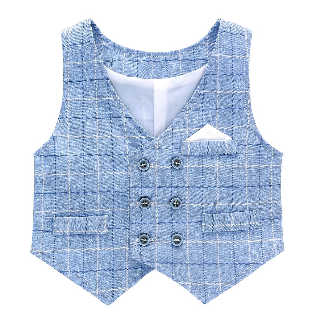 Famuka Formal Long Sleeve Shirt and Pants Check Perfect for Kindergarten Entrance School Entrance Shrine and Birthdays Size Boys' Suit, Set, Pattern,