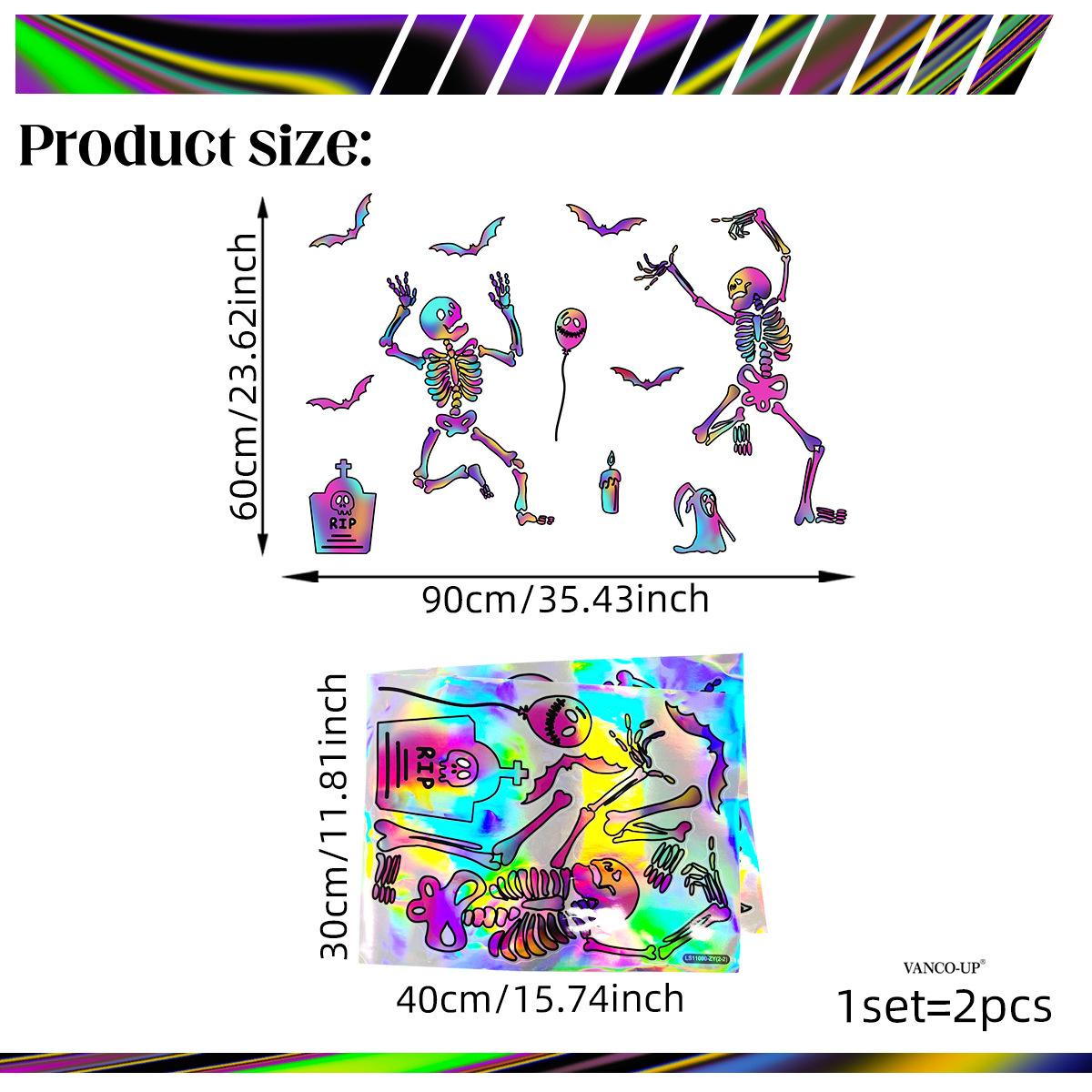 

Ls11000 Laser Material Gradual Change Diy Halloween Skeleton Wall Sticker Viewing Angle Different Patterns And Colors