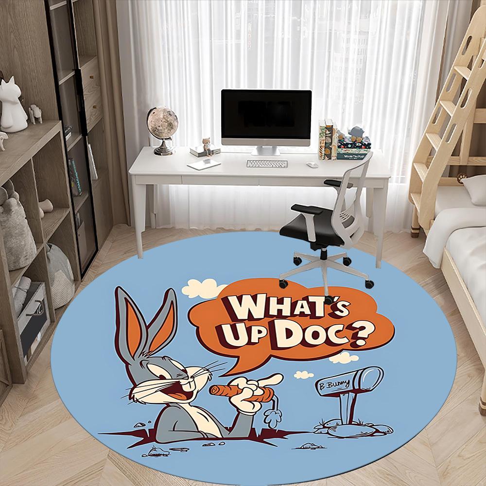 1pc Bugs Bunny Carrot Office Round Area Rug, Under Office Chairs Bedroom Living Room Home Decor, Room Deco, Available In Various Sizes