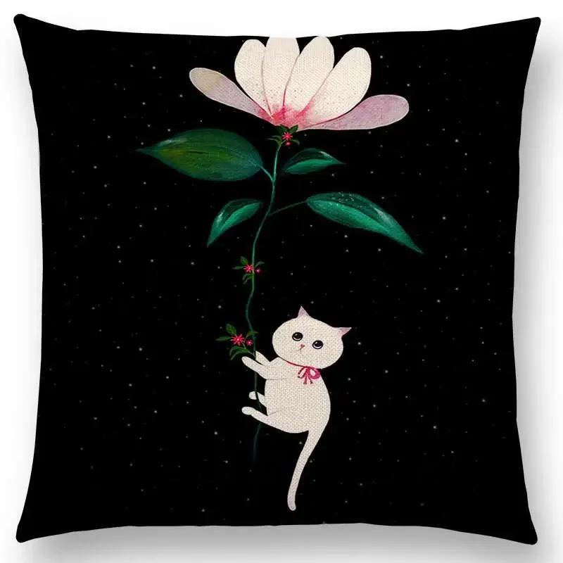 Neueste Kissenbezüge für kleine Mädchen mit Blumenmuster, verträumter Garten, Fantasienacht, Sofakissenbezug für Mädchen