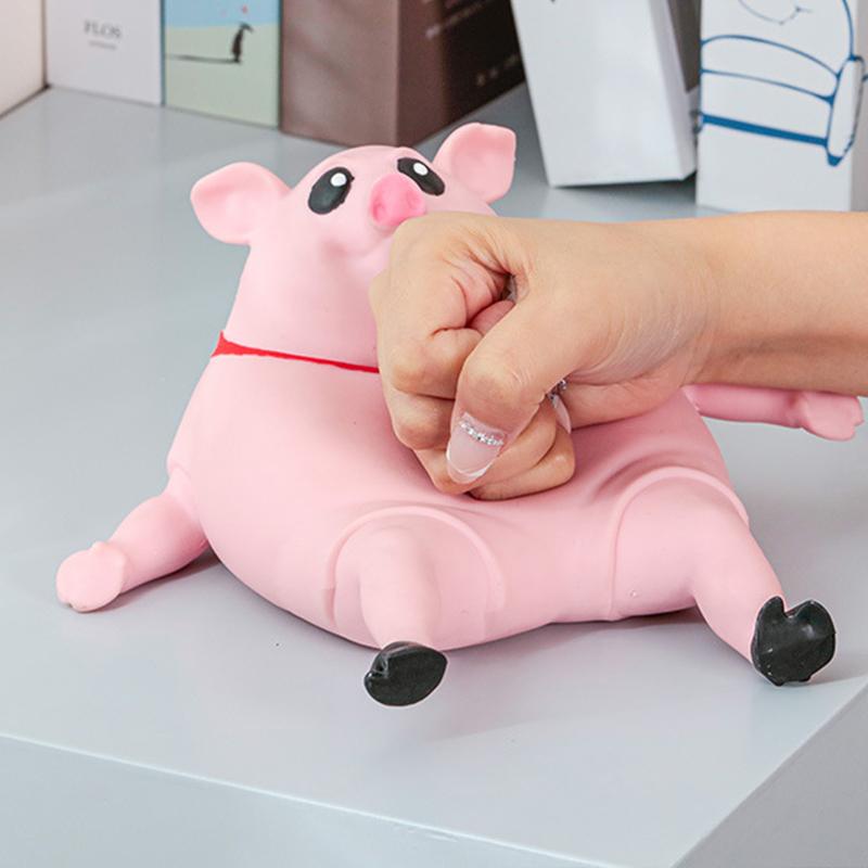 Piggy DecompressionToy Pet Squeezing Pink Pig Stress Relief Toy Soft Pig Shape Relaxing Toys For Classroom Sensory Room Party