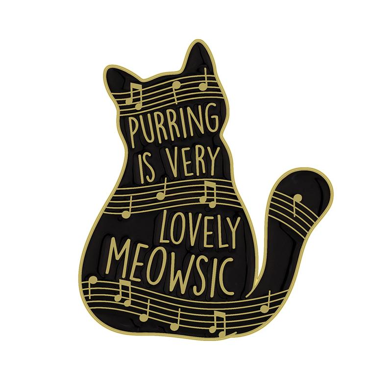 Cute Black White Cats Enamel Pins Cartoon Naughty Kitty Claw Animal Brooches Lapel Badge Fashion Jewelry Gifts For Kids Friends