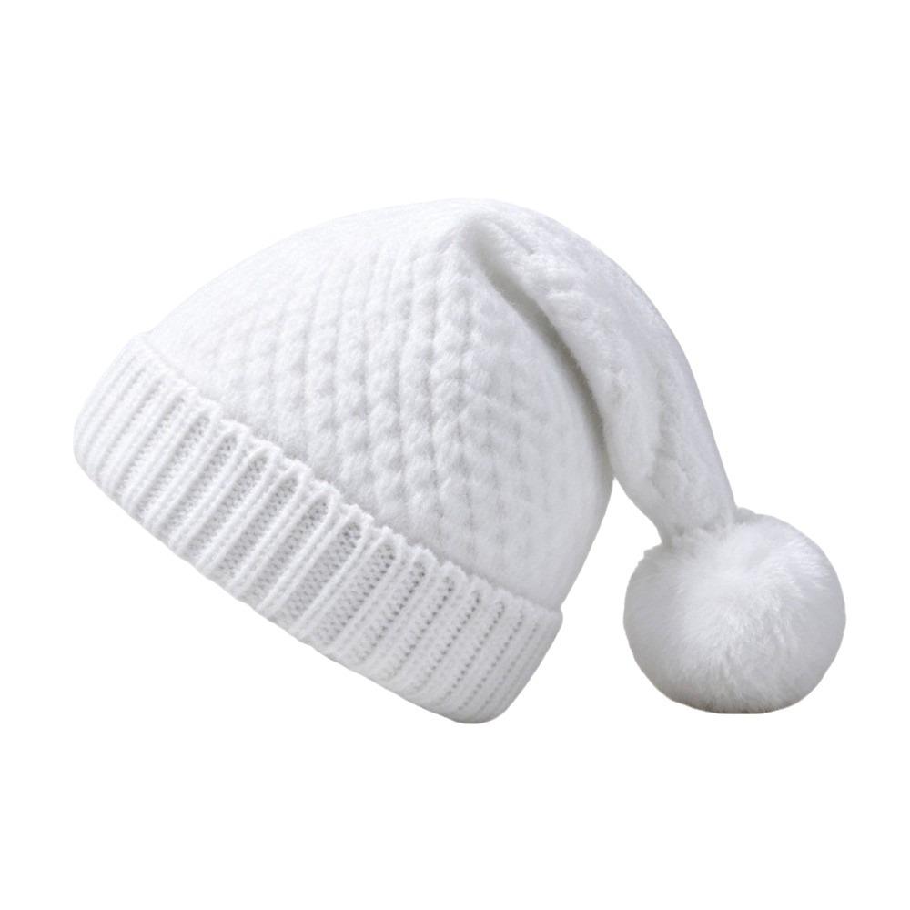 Warm Christmas Knitted Hat Thickened Santa Claus Cap Simple Christmas Beanie Hat New Year