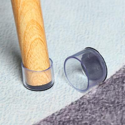 4 Pcs/Set Silicone Pads Transparent Table And Chair Leg PVC Caps Round Bottom Foot Cover Non-slip Furniture Floor Protector Pads