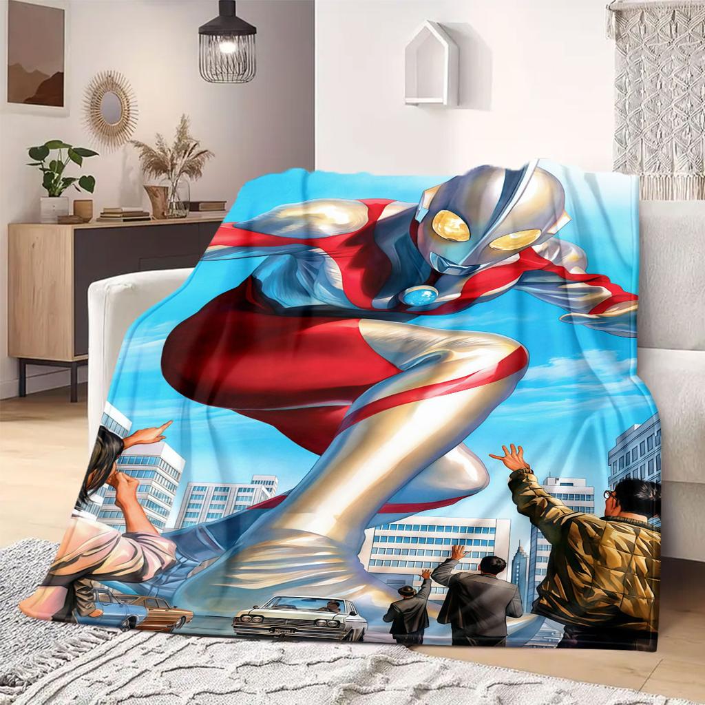 Ultraman anime Flannel Blanket Warm,Comfortable,Suitable for Bedrooms,Sofas,Beds,Chairs,Picnics,Travel