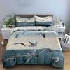 3Pcs Flying Seagulls Over the Ocean Bedding Set, Realistic Coastal Print Duvet Cover + 2 Pillowcases, Serene Decor