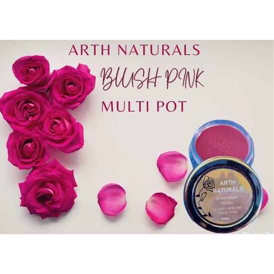 Arth Naturals -Lip|Eye|Cheek| Tint- Be the Change Multipot-Blush Pink-Unisex Product- Natural Ingredients- Organic - Halal Product-Non-Alcoholic 8gms