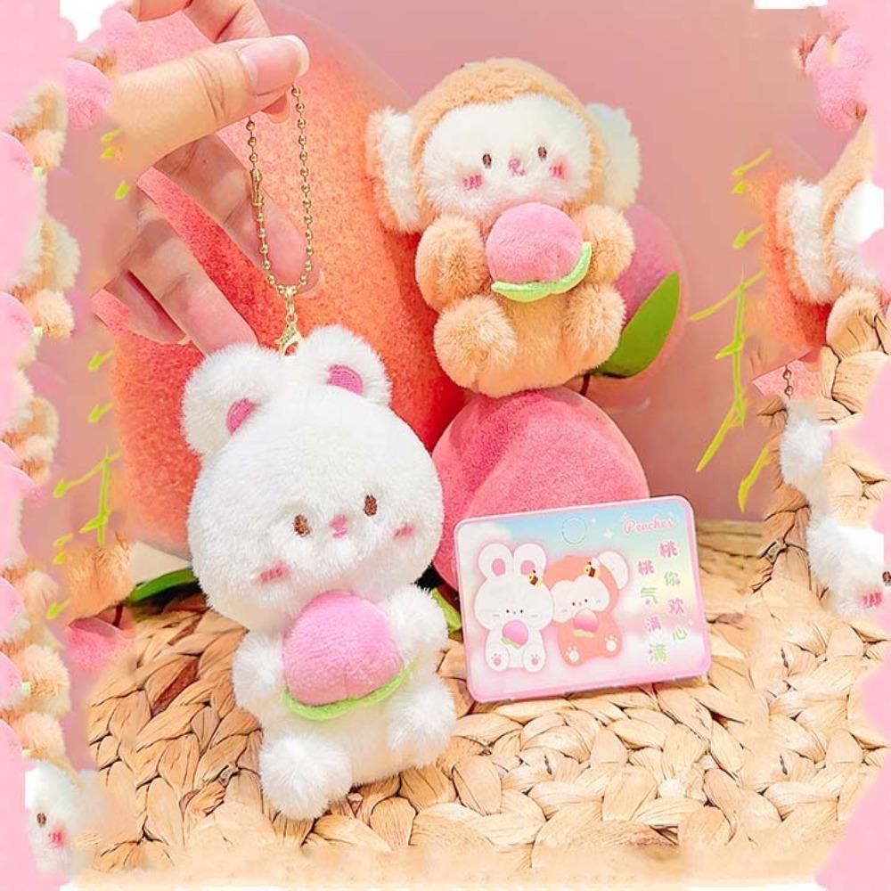 2pcs/set Cat Magnetic Otter Keychain Panda Korean Style Plush Animal Key Buckle Cute Dog Cartoon Couple Pendants Girls