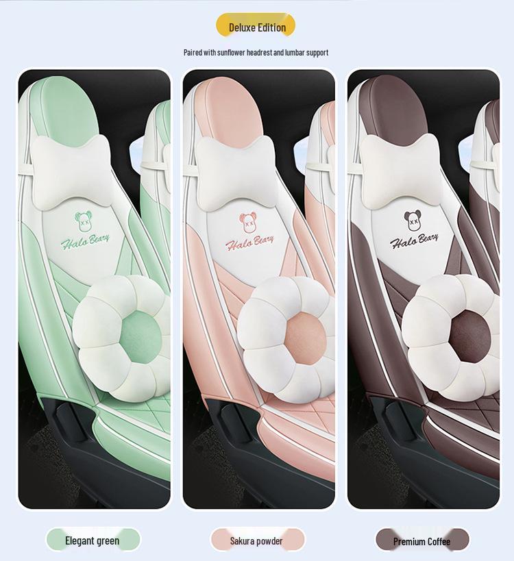 Wuling Hongguang MiniEV Seat Covers: Macaron Full Coverage, All-Season Car Seat Cushions for 2020-2023 Models