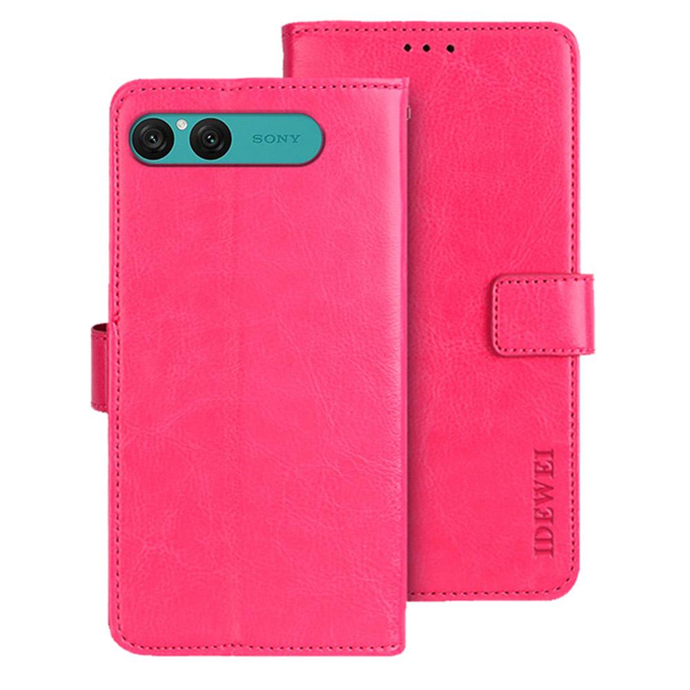 IDEWEI For Sony Xperia 10 VII Stand Case Crazy Horse Texture Leather Phone Cover