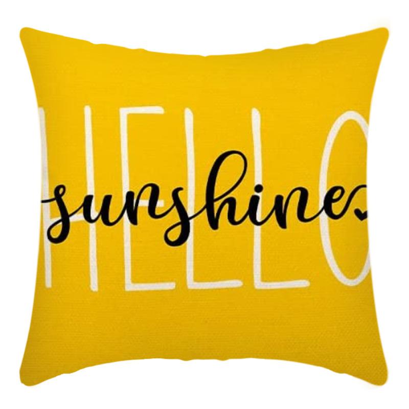 Printed Sunflower Nordic Fresh Home Cotton and Linen Pastoral Style Pillow Living Room Sofa B&B Bay Window Large Cushion Cover