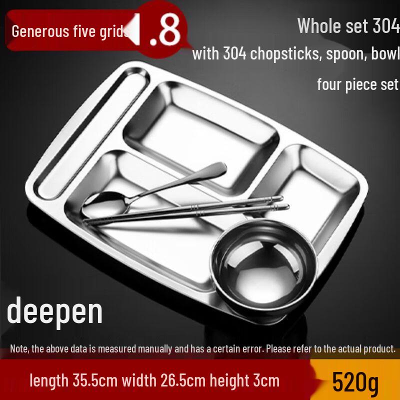 Qianxing Stainless Steel Divided Meal Tray