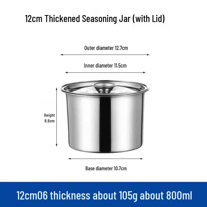 Jundingying Thickened Stainless Steel Seasoning Jars with Lids