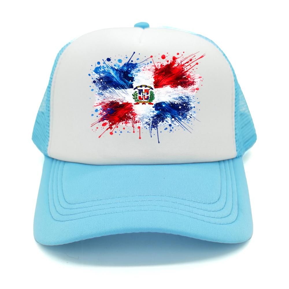 Dominican Republic Flag Baseball Cap Unisex Adjustable Mesh Hat Breathable DR Dominican Trucker Caps