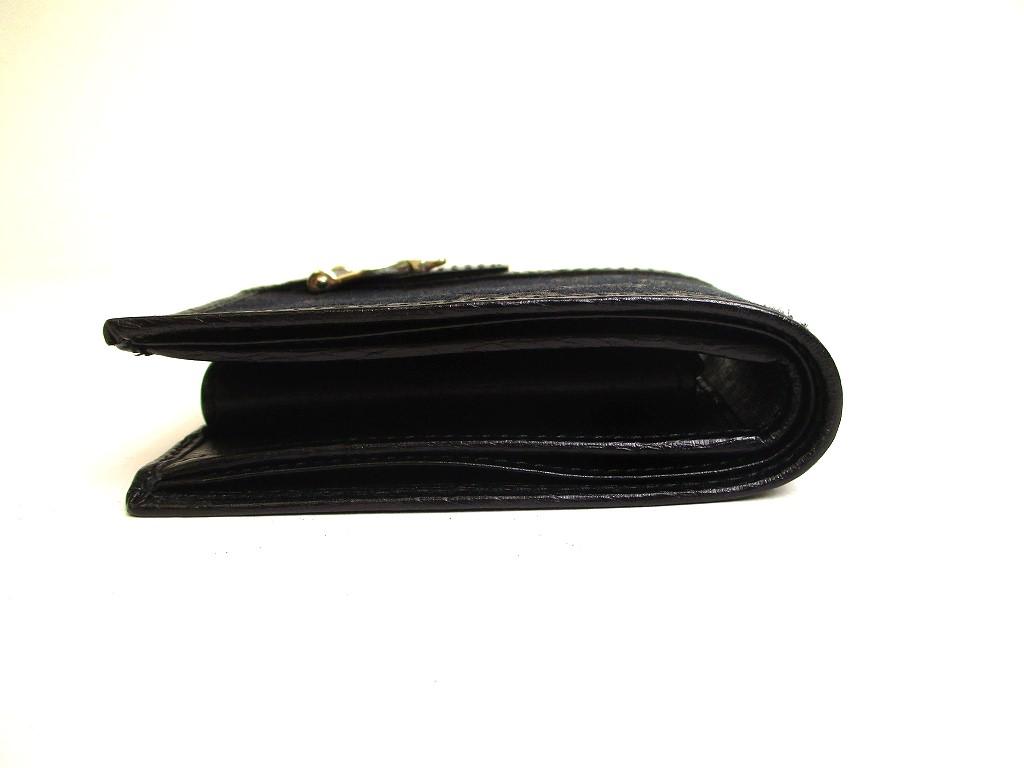 Authentic GUCCI GG Canvas Black Leather Bifold Wallet Compact Wallet #a187  Refurbished