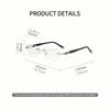 FG Men Blue Light Blocking Reading Glasses Dimond Cutting Rimless Eyeglasses Frame Anti Fatigue Hyperopia Presbyopic Eyewear