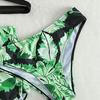 2025 European and American Style Girls' Three-Piece Printed Bikini Swimsuit