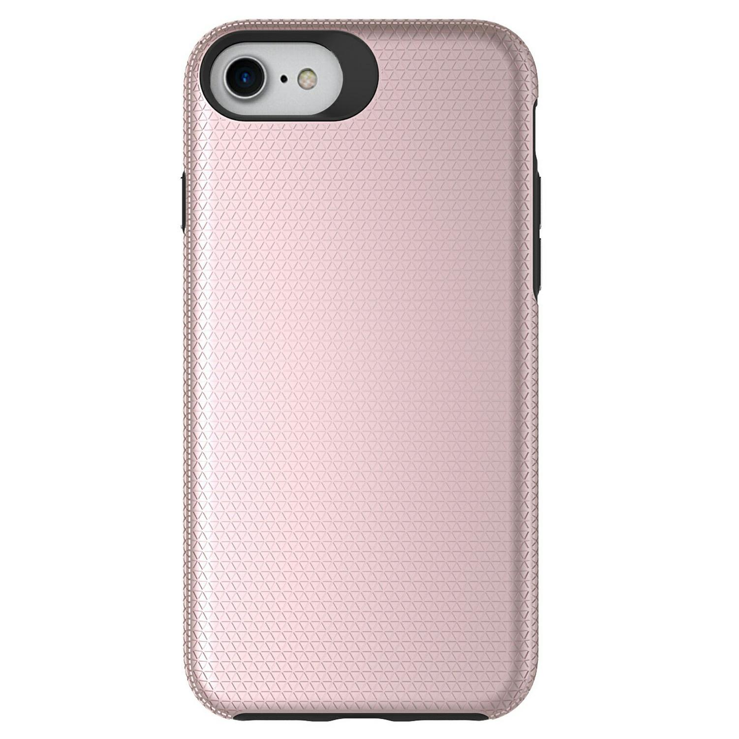 

For iPhone 16e Case TPU+PC Four Corner Anti-Drop Phone Cover Rose Gold