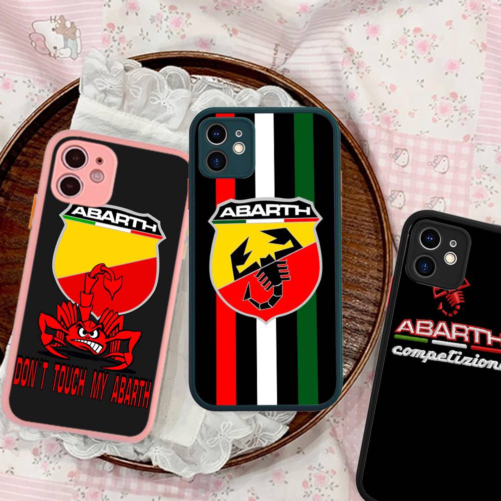 A-Abarth LOGO Matte Transparent Phone Cover For IPhone Case 16 15 14 13 12 11 Pro Max X XS Max Plus