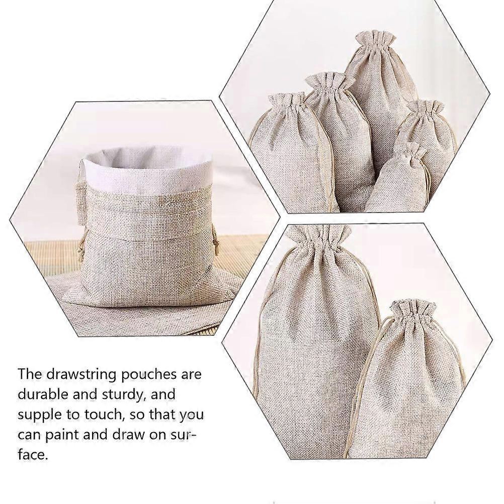 Beige Small Drawstring Bags Jewelry Pouch for Storage 60Pcs