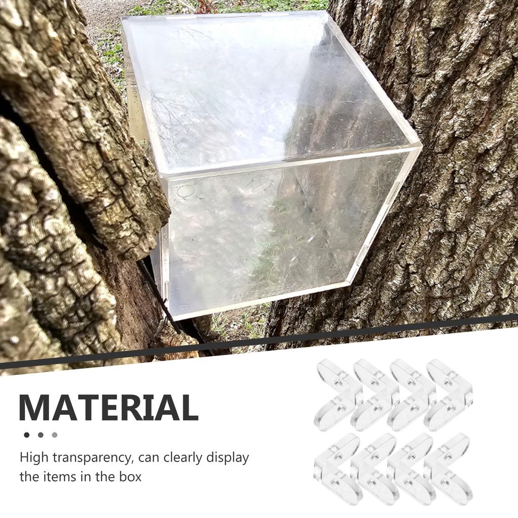 15pcs Fixed Corner Code For Acrylic Boxes Transparent Angle Brackets L-Shaped Shelf Support Bracket No Drill Window Box Bracket