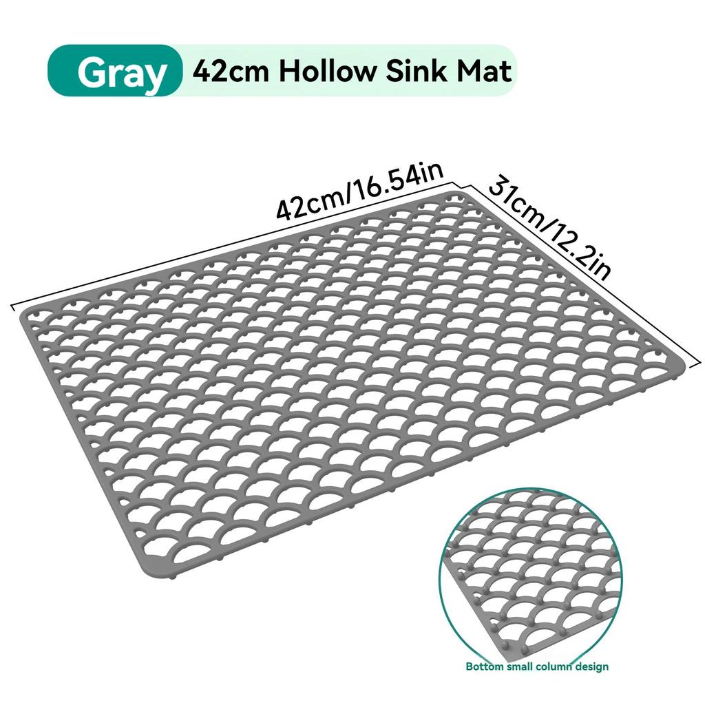 42×31cm Silikon Spülbeckenmatte, Hitzebeständiger Spülbeckenschutz für Küche, Abtropfmatte und Spülbeckenzubehör