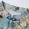Pasite Women's Summer Chinese Style Floral Print Two-Piece Set